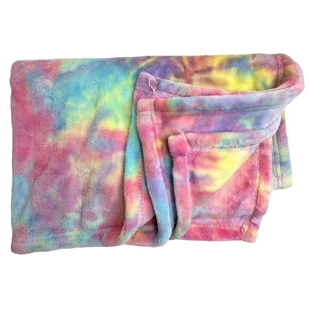 Little Celebrity Baby Blanket Tie Dye Rainbow 30x40 Soft